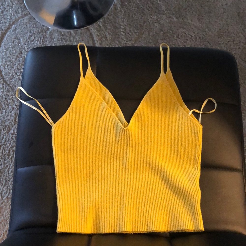 Cute yellow golden crop top